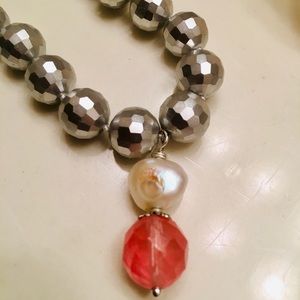 Stainless Steel & Pearl Necklace